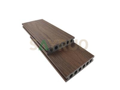 Outdoor co-extrusion wood plastic composite deck flooring