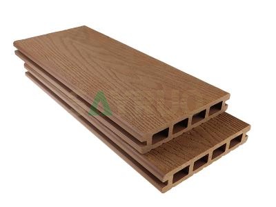 WPC 3D embossed flooring wood grain planks anti slip teak wood composite decking outdoor garden flooring 140*25