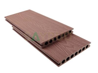 wpc 3d embossing hollow wood plastic composite decking