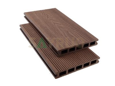 3D embossed flooring WPC wood grain planks anti slip wood composite decking
