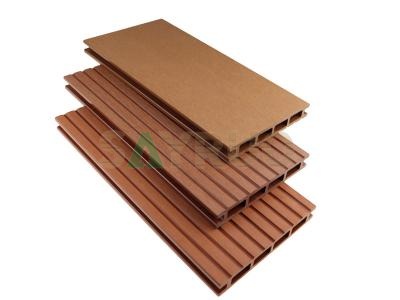 outdoor floor wood texture hollow waterproof wood  plastic composite wpc decking