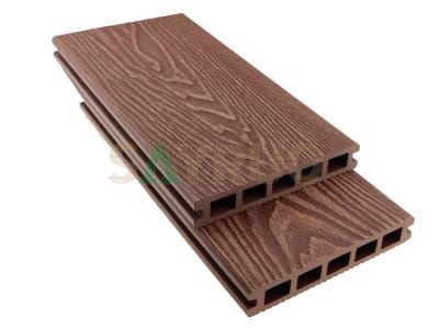 Durable Floor Easy Install Deck Wood Plastic Composite 3D Wood Grain Flooring Embossed WPC Outdoor Garden Decking