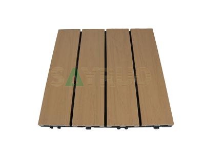 Deep Embossing Co-Extrusion Wpc DIY Decking Tile