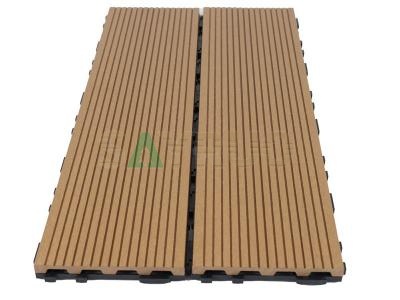 Wood-Plastic Composite Patio Deck Tiles 3D Teak