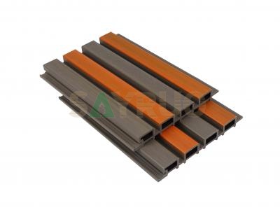 New Design 26mm Thickness Co-extrusion Two-color Slatted Waterproof Composite Wall Cladding