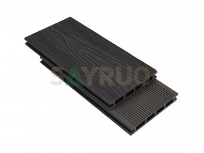 Wood Texture 3D Deep Embossed Economical Hollow Outdoor Wood Plastic Composite Decking