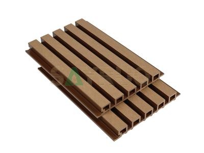 100% Recyclable Slatted Wood Plastic Composite Wall Cladding Sanding Surface Wall Panel