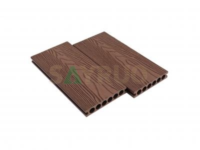 Eco-friendly Outdoor Projects 3D Deep Embossed Wood Grain Circular Hole Outdoor Wood Plastic Composite Decking