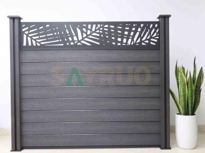 High-Strength 3D Deep Embossed Wood Grain Wood Plastic Composite Fence with Screen