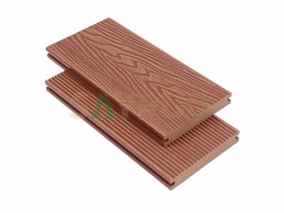 Solid WPC Decking - Deep Embossed Wood Grain, Slippery Resistant & No Fading for Patio Poolside