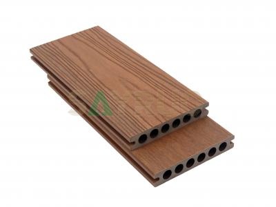 Outdoor Co-extruded WPC Decking Board – Heavy-Duty Round-Hollow Wood Plastic Composite Flooring with Deep Wood Grain & Anti-Slip Surface
